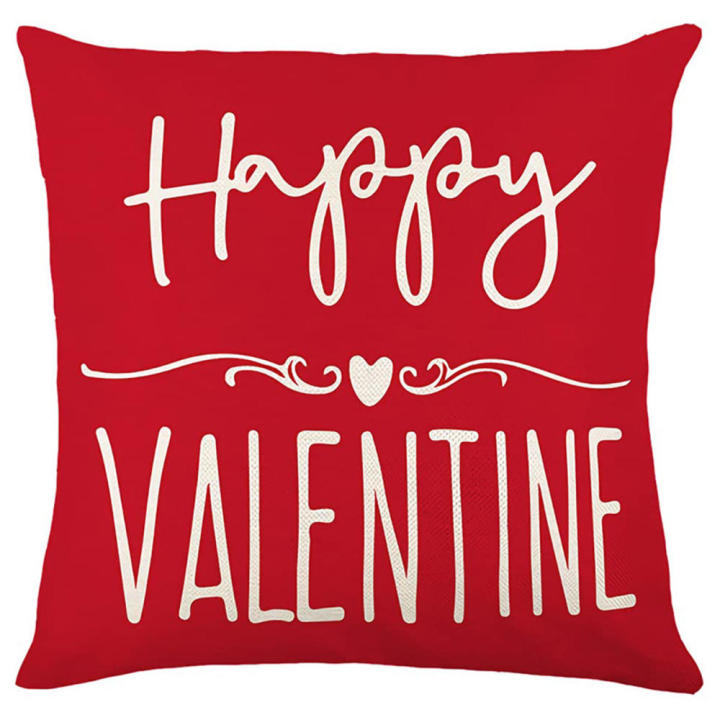 Red Throw pillow covers Festive Linen Valentine Pillowcases Polka dots Love heart Home decor for Bedroom decor Living room decor Valentine's Day gifting Couples' gift Home accents