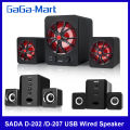 SADA D-202 /D-207 USB Wired Combination Computer Speakers Bass Stereo Music Player Subwoofer Sound Box for Desktop Laptop. 