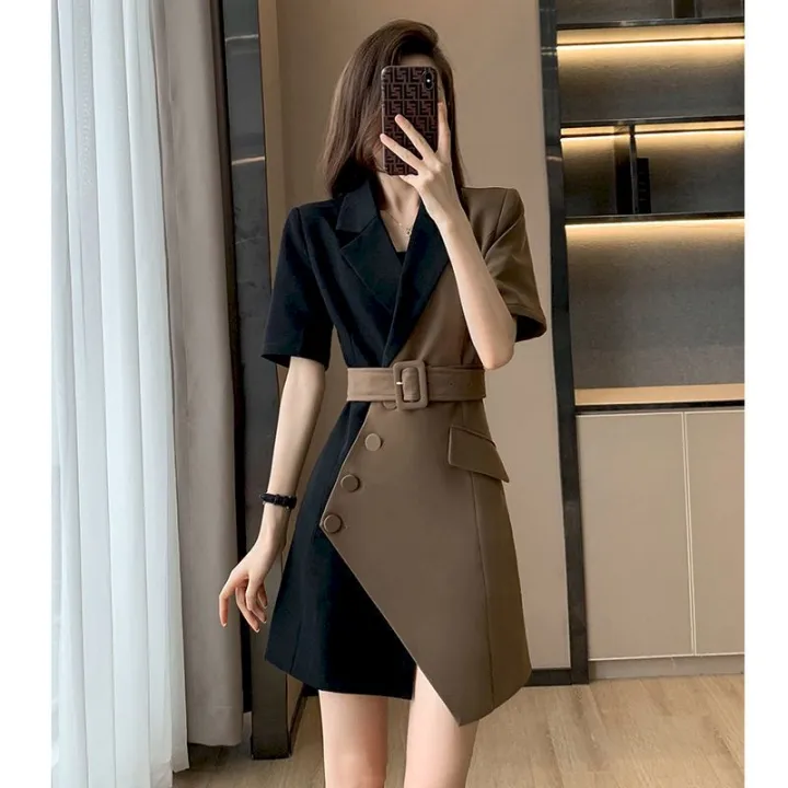 Summer%20Fashion%20Short%20Sleeve%20Blazer%20Dresses%20Women%202022%20New%20French%20Suit%20Dress%20Womens%20Niche%20Design%20Mini%20Skirts%20Splicing%20Belt%20Dress%20-%20Image%202