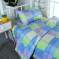 63N cotton bedding three-piece bed sheets, single quilt covers, pillowcases, checkered student dormitory quilt covers, people high school. 