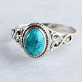 【Surprise Price】Wish inlaid vintage green turquoise creative ring personalized trendy fashion ring for women.