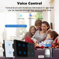 ROVF Tuya Wifi Smart Light Switch 8 Gang Wall Switches Power Monitor App Control Timer work for Google Home Alexa Voice Commands. 