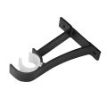 Single Curtain Rod Brackets for Drapery Rod Aluminum Alloy Heavy Duty Curtain Rod Holders (Black) 12Pcs. 