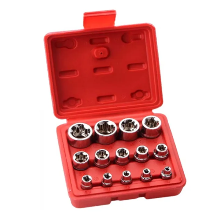 14Piece E-TORX Socket Set Premium Female Torx Socket Set Star Socket Set External Torx Socket Set