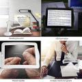 Book Magnifier For Reading Hand Free Screen Viewing Magnifier Hands-Free Large Magnifier Glass With Rotating Stand Portable LED. 