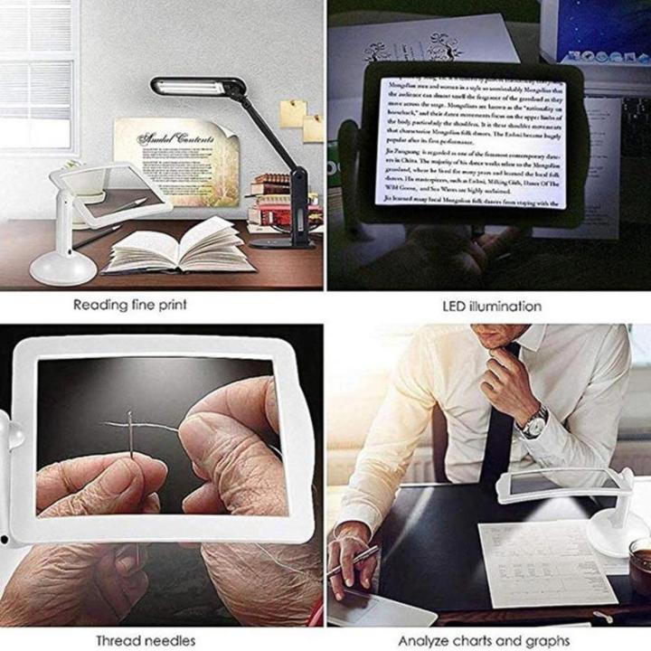 Book%20Magnifier%20For%20Reading%20Hand%20Free%20Screen%20Viewing%20Magnifier%20Hands-Free%20Large%20Magnifier%20Glass%20With%20Rotating%20Stand%20Portable%20LED%20-%20Image%204