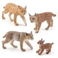 New Wild Feline Figurine Snow Leopard Black Panther Lynx Simulation Animal Model Action Figures Children Collect Toys Gifts.
