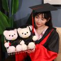 【Trick or Treat Alliance Mall】25cm Kawaii Doctor Panda Plush Toys Kawaii Panda Bears with Doctorial Hat Plushie Doll Animal Kids Graduation.