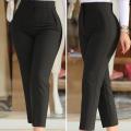 Elegant High Waist Cropped Work Pants for Women Black Daily Office Formal Wear Fashion Women's Trousers 2024. 