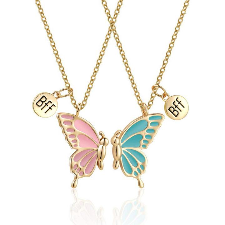 【Wweirdoo】2 Pcs Set Best Friend Necklace Cute Charm Heartshaped Friendship Necklaces Friends Jewelry Womens Grils