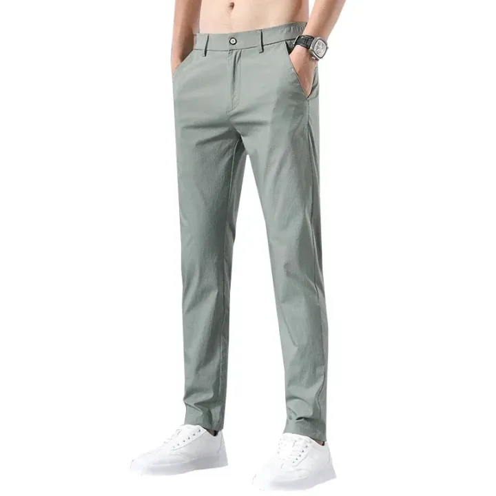 Smart%20Casual%20Pants%20Men%20Classic%20Cotton%20Straight%20Business%20Formal%20Men's%20Summer%20Trousers%20Stretch%20Pant%20Clothing%20Male%20Pantalon%20Hombre%20-%20Image%203