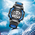(New)Kid Boy LED Round Dial Alarm topwatch Week Waterproof Digital Writ Watch. 