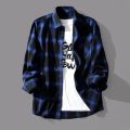 Black White Plaid Men Shirt Spring Autumn Casual Shirt Long Sleeve Turn-down Collar Single-breasted Men Jacket camisa masculina.