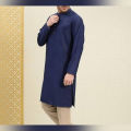 Fashionable Cotton Punjabi For Men - Navy Blue. 
