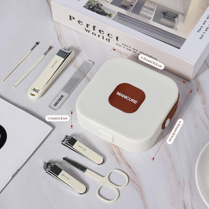 Premium Multi-Functional Stainless Steel Manicure & Pedicure Grooming Kit with Portable Travel Storage Case