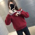 Doll Collar Sweater Women's Loose Outer Wear New Autumn and Winter Cute Sweet Fashion Sweater Age-Reducing Top.