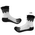 Adult Women Ultra thin Transparent Crystal Lace Silk Elastic Short Flower Pattern Spandex Ladies Socks.