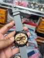 Orix New Attractive Design Stainless Steel Dial Case Round Black Dial Black Rubber Strap Fashionable Watch For Men.