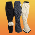 Cashmere Pants Men's Autumn and Winter Padded Fleece Trousers Thermal and Windproof Leisure Cargo Cotton Pants Track Sweatpants. 