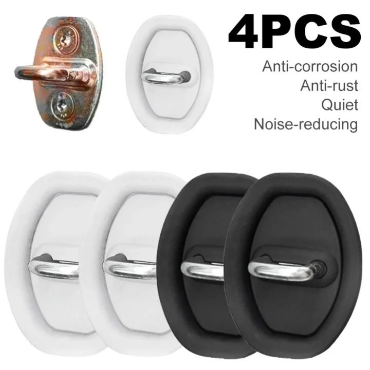 4PCS Premium Car Door Lock Covers Silicone Protection Pads Anti-Rust Anti-Corrosion Noise-Reducing Accessory for Safety & Security