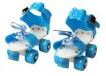 Children Adjustable Double Row Skating Patins Four Wheels Skates Shoes Children Gifts Size 25-32 (Blue). 