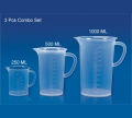 PolyLab Measuring Jug 3 Pcs (250 ml+500 ml+1000 ml) Combo Pack Plastic Jug. 
