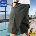 Cotton Cropped Pants Men's Summer Thin Middle-Aged and Elderly below the Knee plus Size Workwear Casual Weight-Catcher Short Pants. 