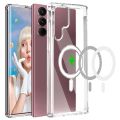 Samsung galaxy s22 ultra 5g MagSafe Compatible Shockproof Transparent Slim Fit Wireless Charging supported Frosted Border Phone Back Case Mobile Cover314353077. 