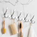 Stainless Steel 5 Hooks Wall Mount Coat Hook Towel Coat Hat Door Hanger Rack.