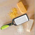 Lemon Zester & Cheese Grater - Cheese, Lemon, Ginger, Garlic, Vegetables, Fruits - Stainless Steel Protective Cover, Dishwasher Safe -27" cm Flat (Green).