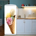 Ice Cream Printed Refrigerator Door Mural Stickers Wateproof PVC Customized Door Wallpaper Fridge Cabinet Wall Art Sticker. 