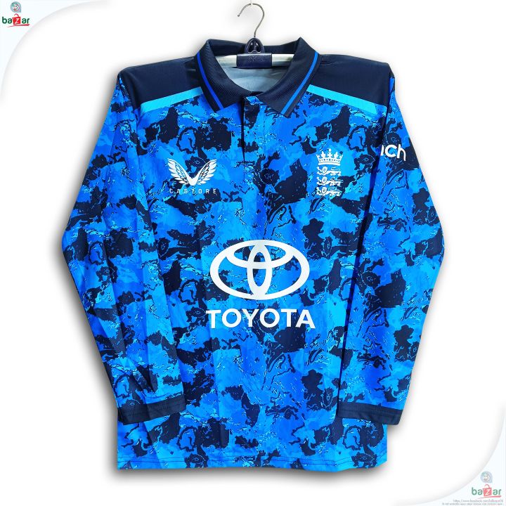 England Full Sleeve Polo Premium Cricket Jersey For Men - Long Sleeve Collar Polo Jersey - England Cricket Jersey 2026