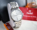 CX-Caslex 8359 Unique Design Fashionable Casual Classic Analog Men's Stainless Steel Wrist Watch For Men- Silver & White. 