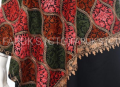 Kashmir Poshmina Shawl Hand Knitted Soft Warm Throw in Natural Colors 22 X 70 Inches.