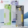 Ajazz Ak820 Mechanical Keyboard Customized Wired/Three-Mode Hot Swapsoft Gasket Structure Rgb Backlit 75% Keyboard Portable Gift. 
