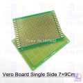Veroboard Single Side Dot 9x7cm Glass Fiber Stripboard PCB Printed Circuit Board Project Board For Prototyping Weld Soldering Arduino DIY. 