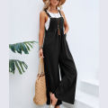 Women Solid Color Oversized Wide Leg Playsuit Summer Loose Plus Size Ladies Jumpsuits. 