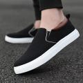 Stylish Black Grey Blue And Khaki Color Korean Canvas Sneakers Shoes For Men Slip On Casual Shoes - Available In Stylish Black, Grey, Blue, And Khaki Colours. 