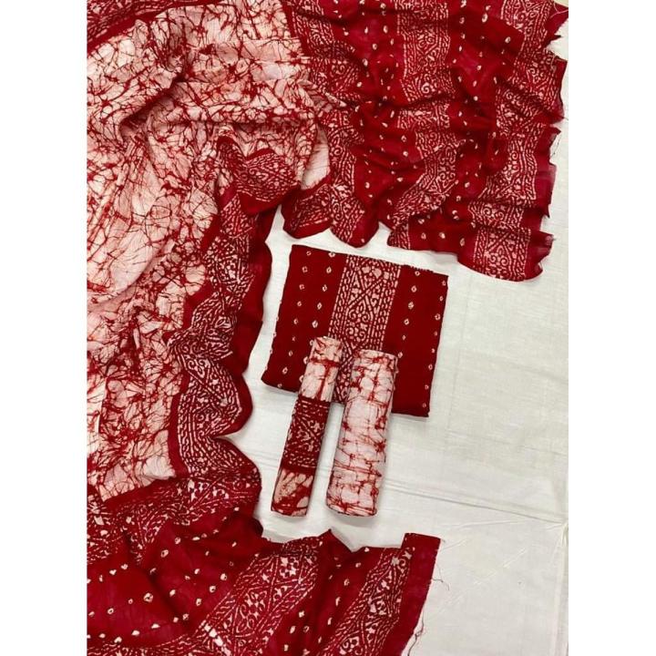 VIP Chunri Batik Three Piece for Women