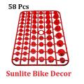 58 Pcs/Set Nut Cap For Motorcycle. Nut Bolt Cap Cover Motorbike Ornamental For Any Bike - Red.