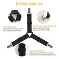 Sheet Fastener Bed Sheet Holder Strap Adjustable Elastic Fasteners with Iron Clips,Bedsheet Holder for Fitted Sheets,Easy Install.