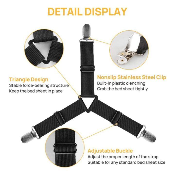 Sheet%20Fastener%20Bed%20Sheet%20Holder%20Strap%20Adjustable%20Elastic%20Fasteners%20with%20Iron%20Clips,Bedsheet%20Holder%20for%20Fitted%20Sheets,Easy%20Install%20-%20Image%207