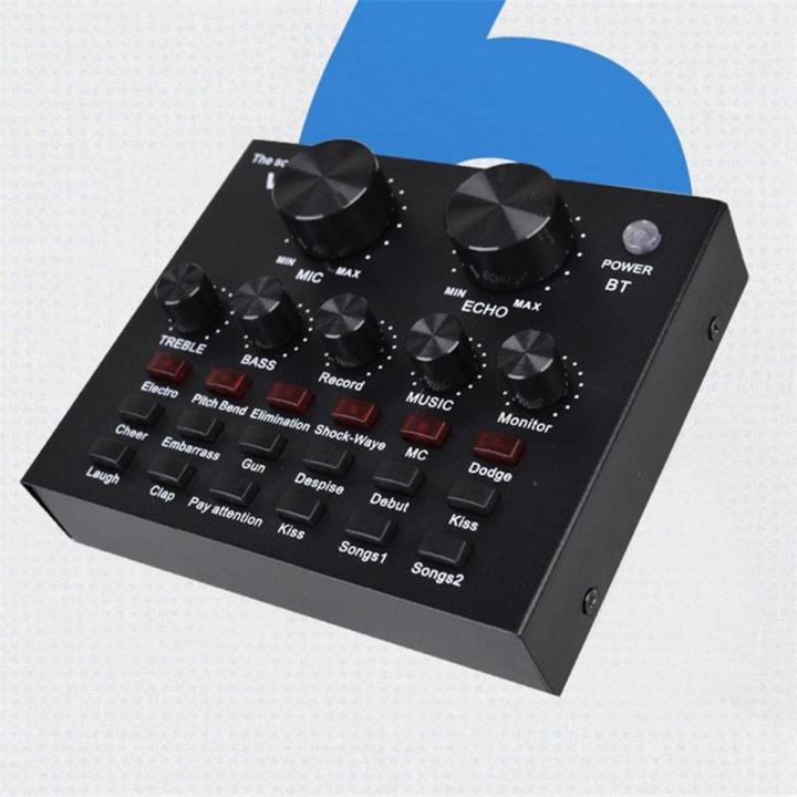 V8 Audio Set Interface External Usb Live Microphone Sound Card Bluetooth Function