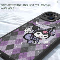 UCUC for Vivo Y03 Y18 Y18e Y28S 5G Back Cover Broom Kuromi Soft PU Leather Phone Cases. 