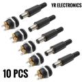 10PCS (5Pairs) 12V 3A 5.5 x 2.1mm Plastic Male Plugs DC022 DC Power Socket Female Jack Screw Nut Panel. 