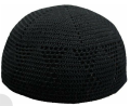 Black Tupi For Men Stretch Cotton Free Size Islamic Prayer Cap Knitted Hat - Turkey.