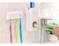 Plastic Toothbrush Holder Portable 5 Colors Automatic Toothpaste Dispenser Wall Mount 1 Set Bathroom Supplies. 