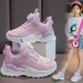 Children's casual shoes 2023 new swivel buckle spring and autumn girls sneakers boys mesh running shoes dad shoes. 