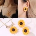 4 Pieces of Sunflower Necklace Set for Women. 