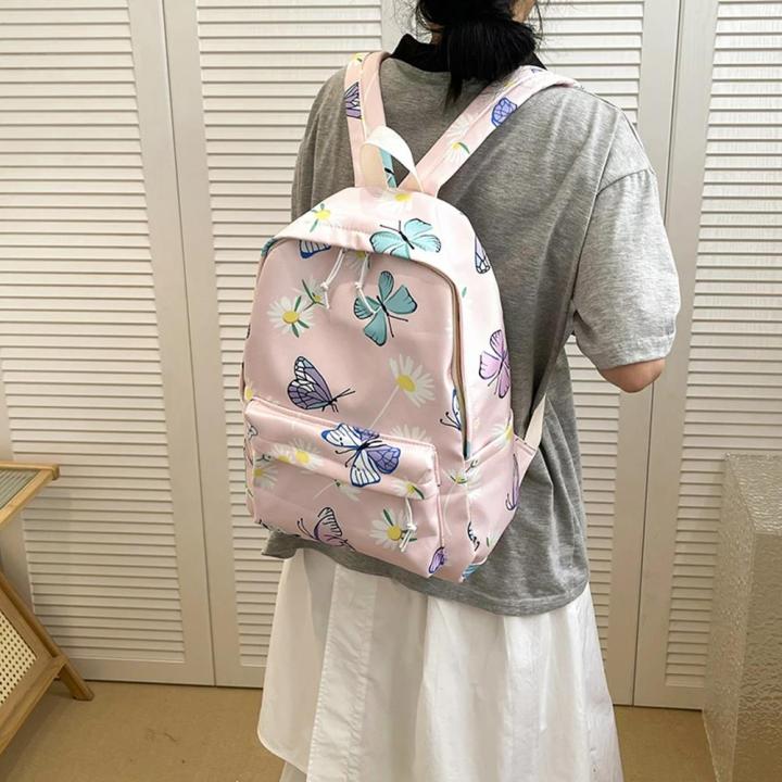 Nylon%20School%20Backpack%20Butterfly%20Teens%20School%20Bag%20for%20Girls%20Backpack%20Women%20Bookbags%20Student%20Schoolbag%20Large%20Black%20Cute%20Bagpack%20-%20Image%203